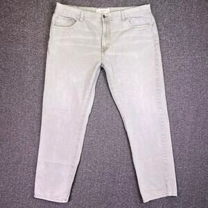 Jeanius Akademiks Jeans Mens 42x32 Olive Straight Baggy Streetwear 395 Y2K Flap